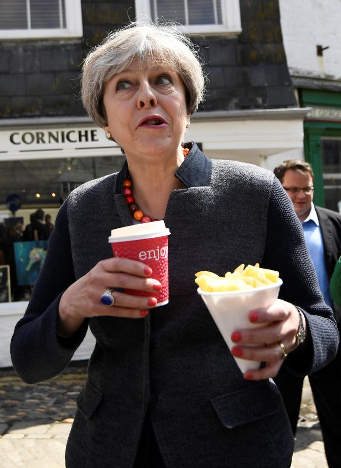  The PM looked pleasantly surprised after nipping into a local chippie