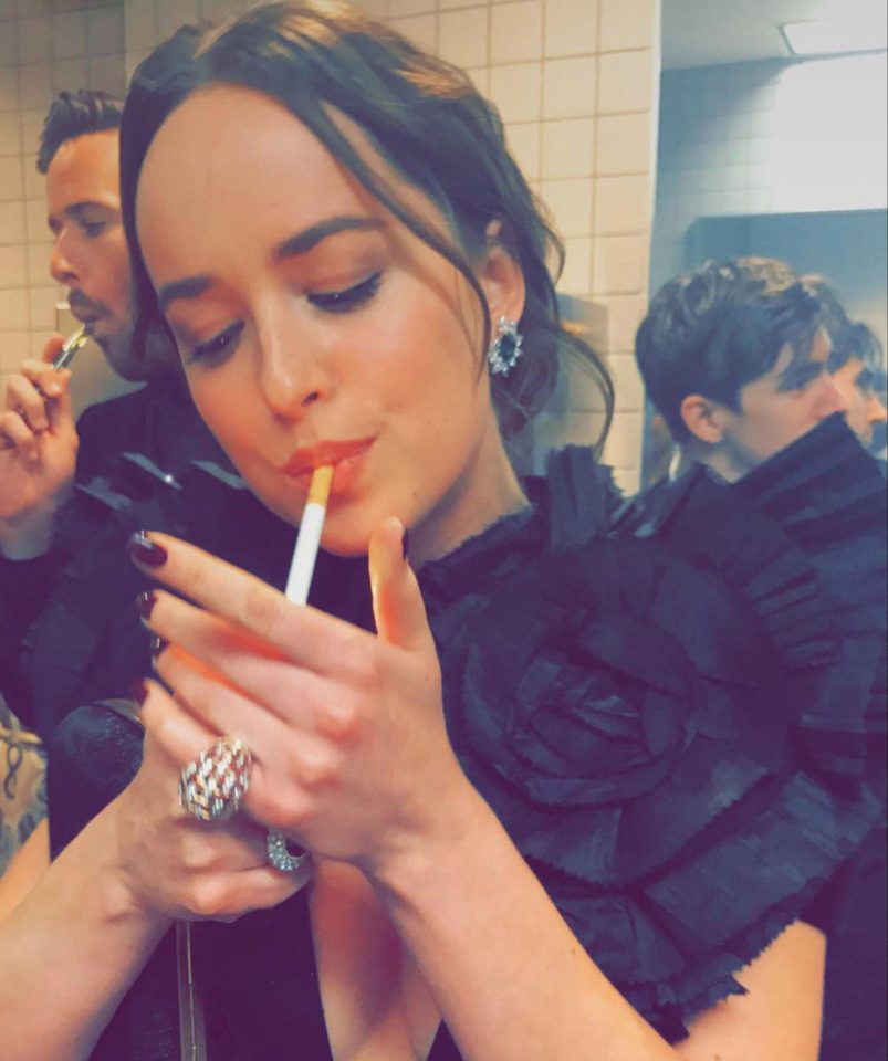 SMOKING in bogs is illegal over here – so don’t take after Fifty Shades star Dakota Johnson.