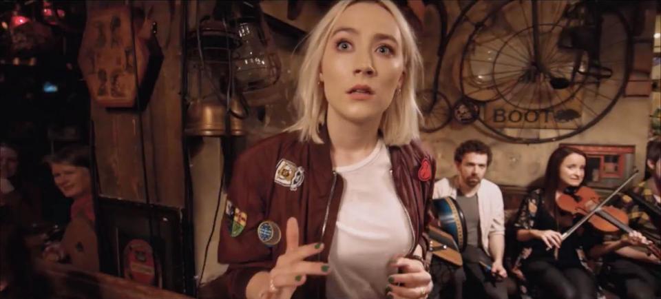 The Hollywood star features in the new pop video 