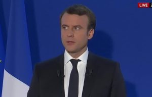 Emmanuel Macron was caught practicing his victory speech live on the air