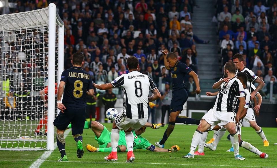 Kylian Mbappe pulled a goal back for Monaco during the second half