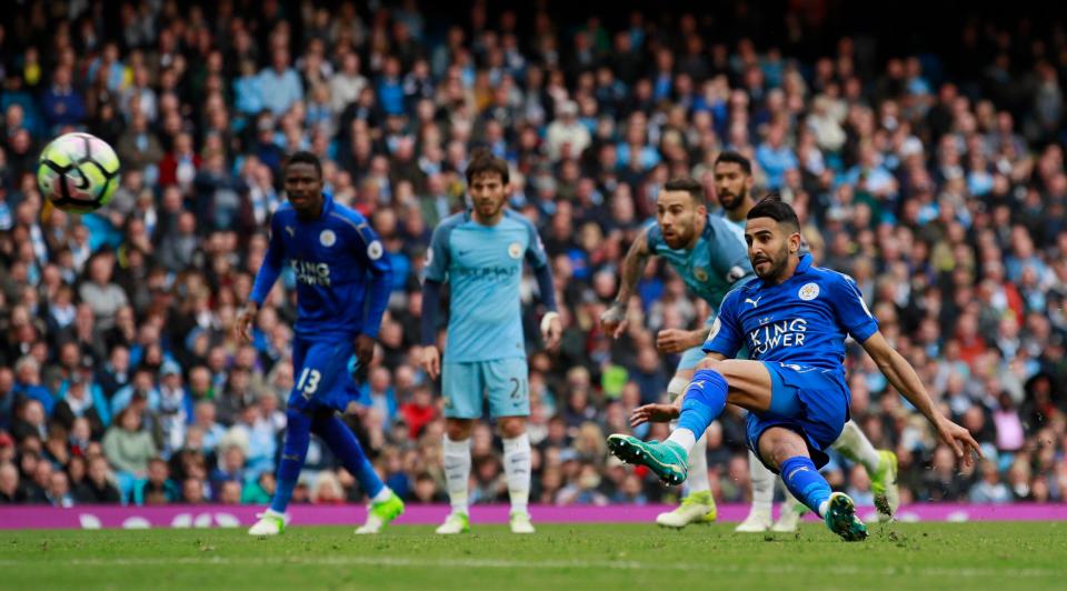 Riyad Mahrez made two connections with the ball on his chance to equalise