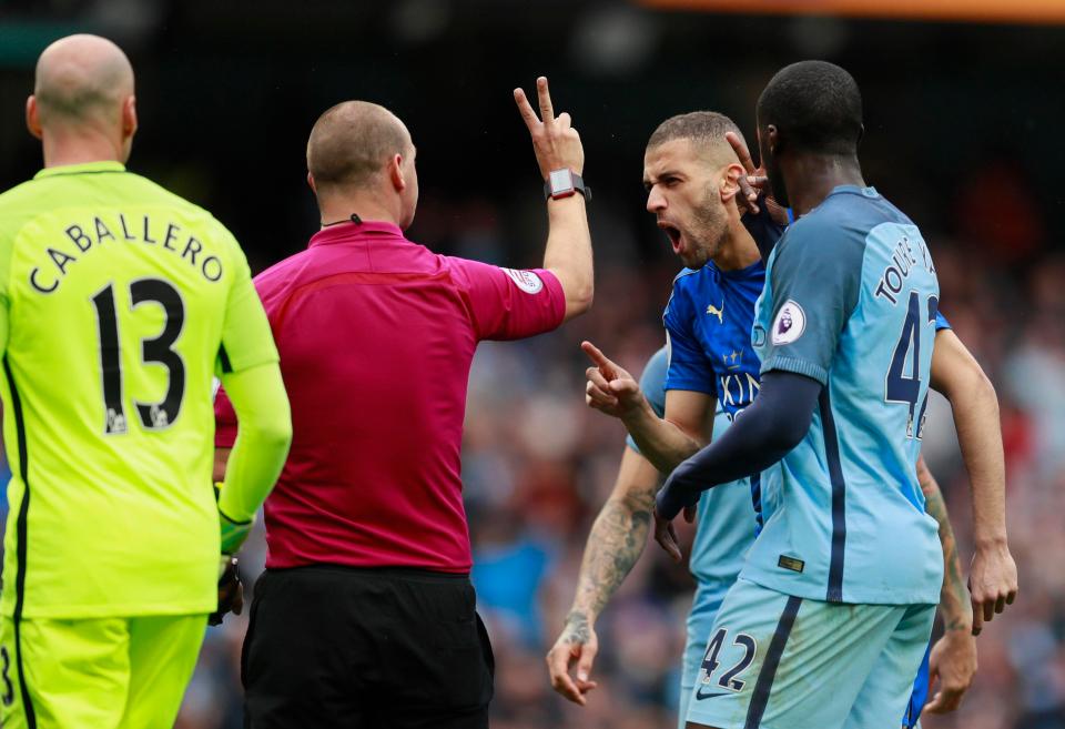 Leicester furiously protested the decision to rule out Riyad Mahrez's penalty