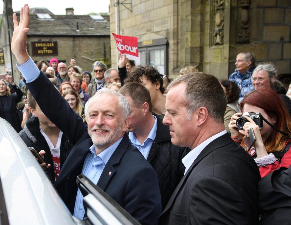 Jeremy Corbyn was today campaigning in Hebden Bridge in Yorkshire, one of the regions where the Conservatives have overtaken Labour