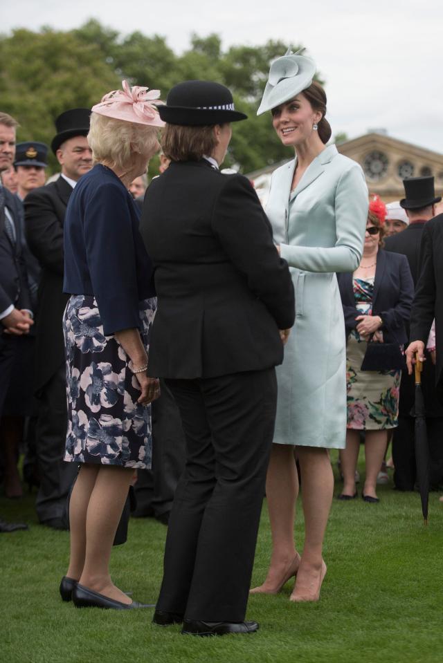  While meeting party goers Kate confided in Andrew Bates - who has worked on the sound for the Queen's speech for 28 years - and his wife