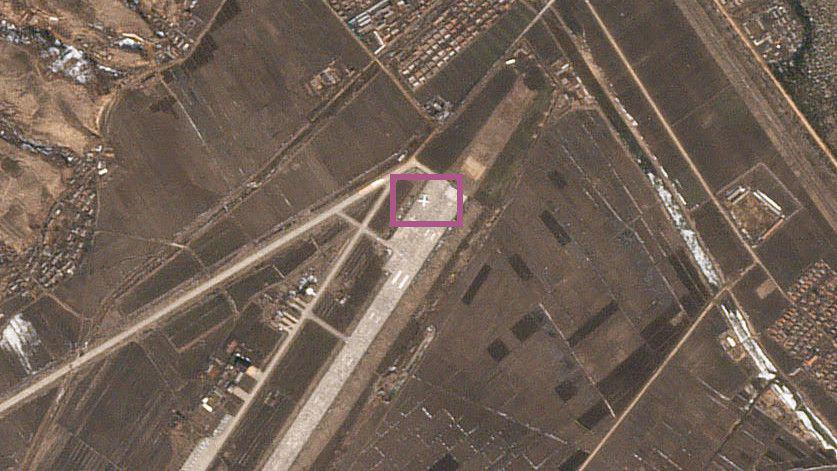 The satellite images are so precise that a private plane believed to whizz Kim around the country to watch missile tests is clearly visible