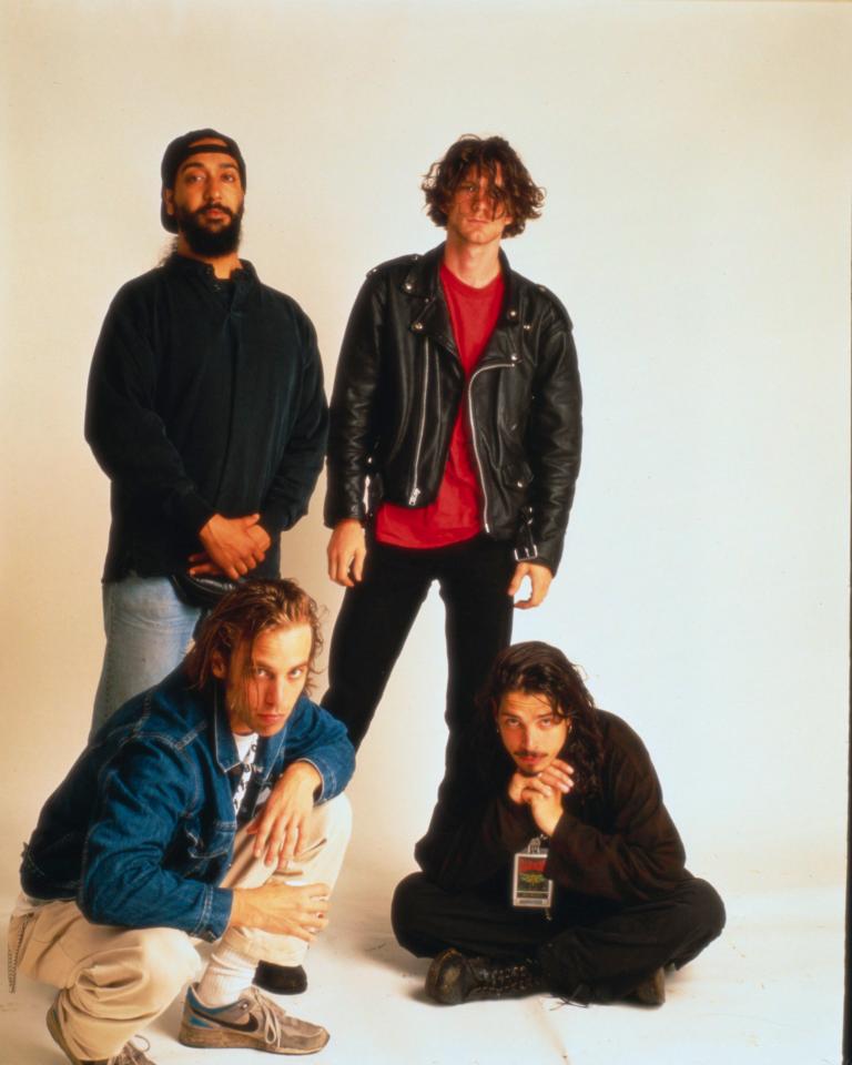 Cornell with Matt Cameron, Kim Thayil and Ben Shepherd of Soundgarden in the 1990s