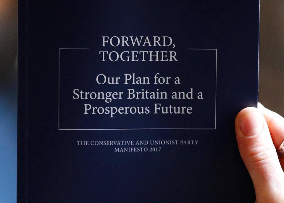  The Conservative document was unveiled this morning
