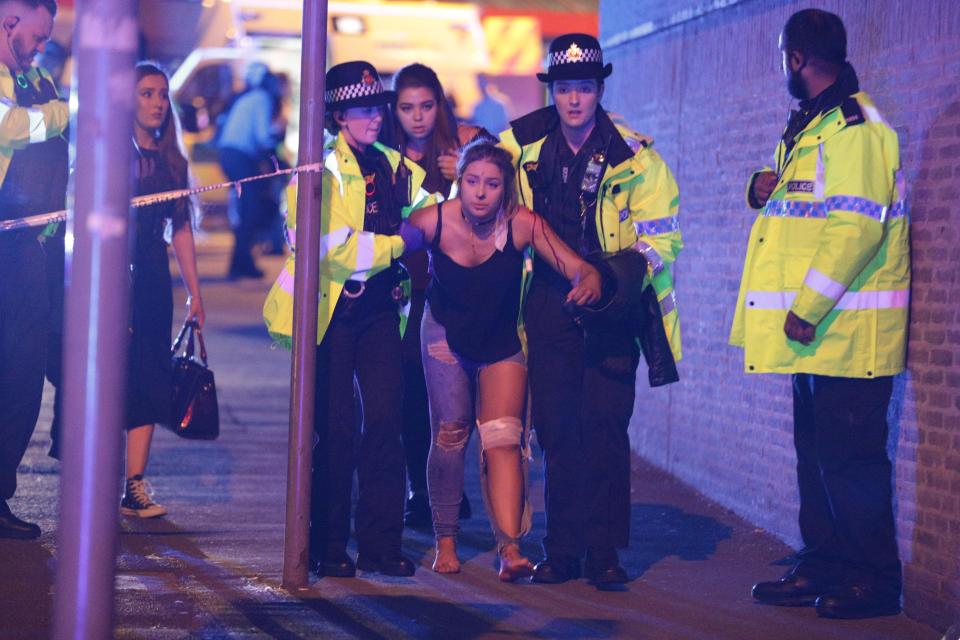  One girl was seen with her clothes ripped off as she left the scene to receive medical attention