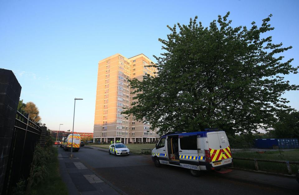 Police swooped on the apartments on Wednesday afternoon