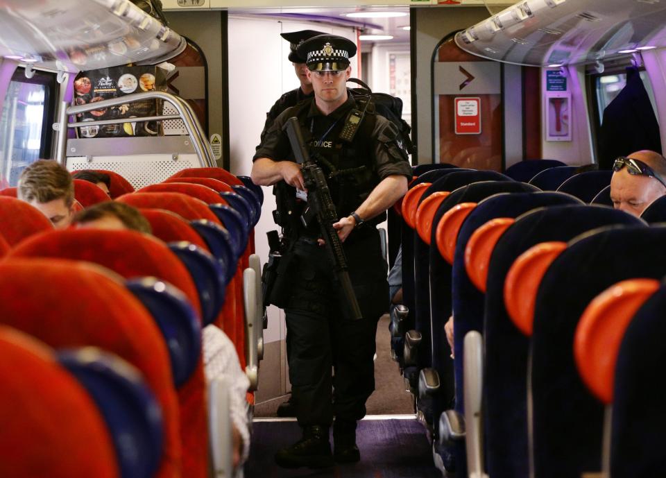  Train patrol ... armed officers board trains nationwide for the first time