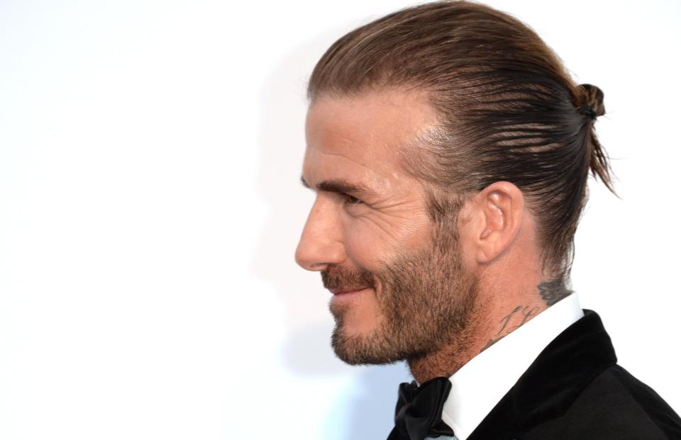  David sported a tiny man bun
