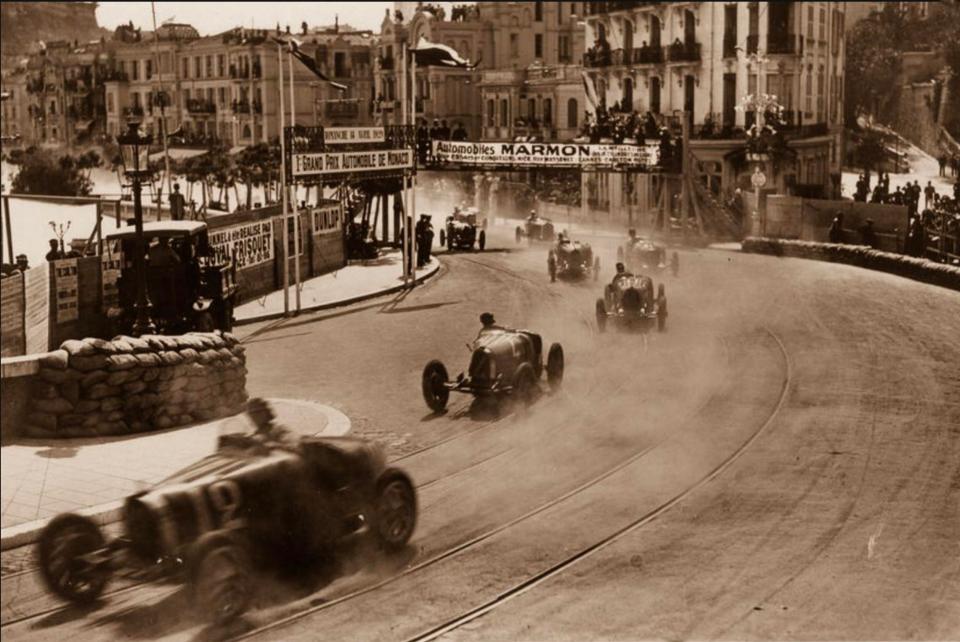 The first corner of the Monaco Grand Prix street circuit hasn't changed much over the years