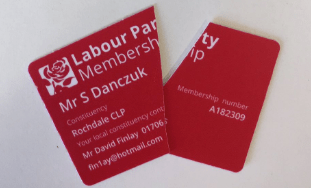  Simon's membership card - cut in two