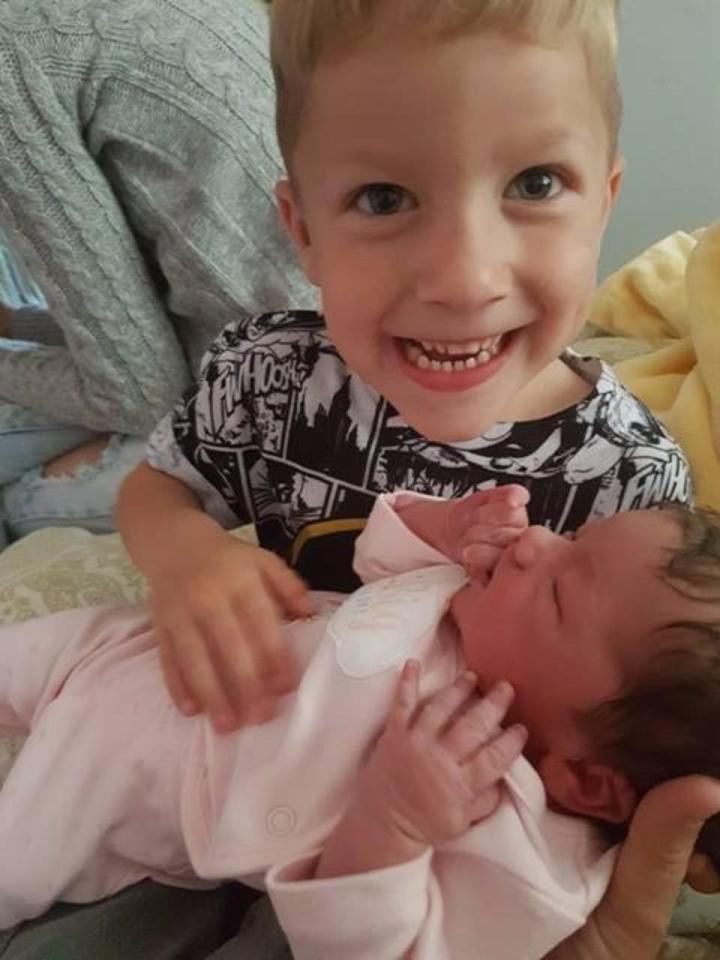 Sydney-Mae, pictured with her brother Theo, was born on September 6 last year, weighing 6lb 9oz
