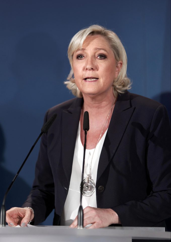  Marine Le Pen speaks after her party suffered a humiliating defeat at the hands of Emmanuel Macron's En Marche