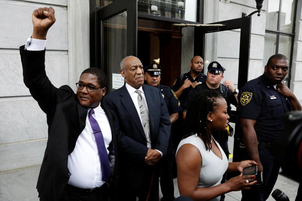 Those siding with Cosby appeared jubilant outside the court following the verdict