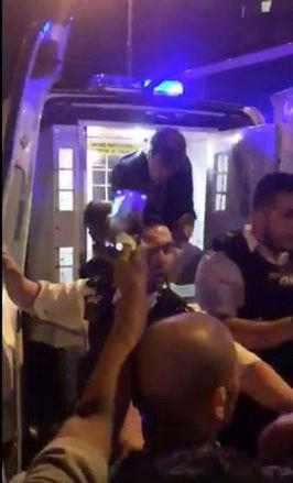  Footage has emerged of the of the 48-year-old white man inside the police van