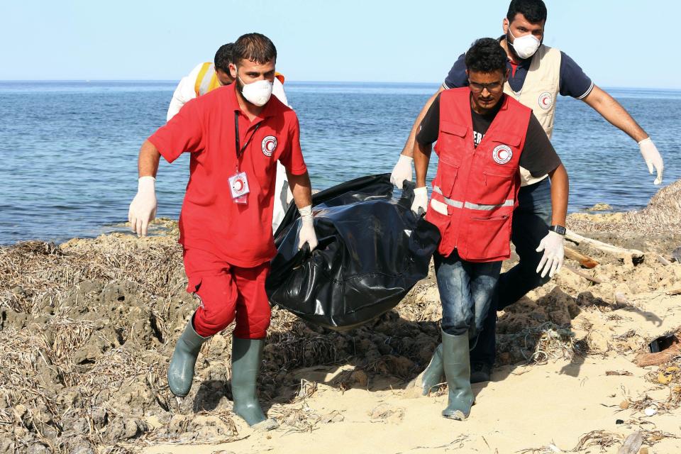 Rescue workers faced the grim task of recovering the corpses
