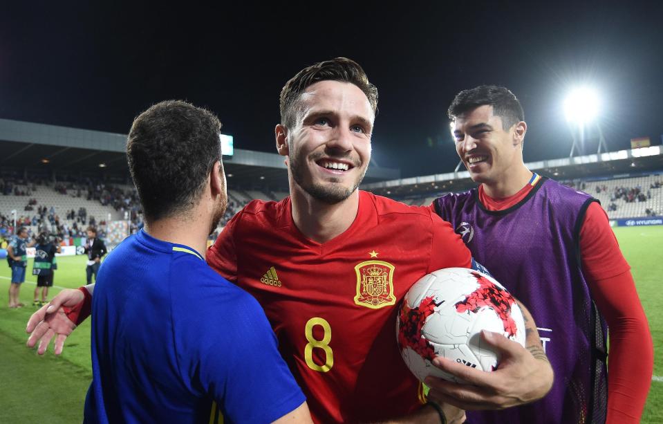  Saul Niguez walked off with the match ball after his semi-final hat-trick against Italy
