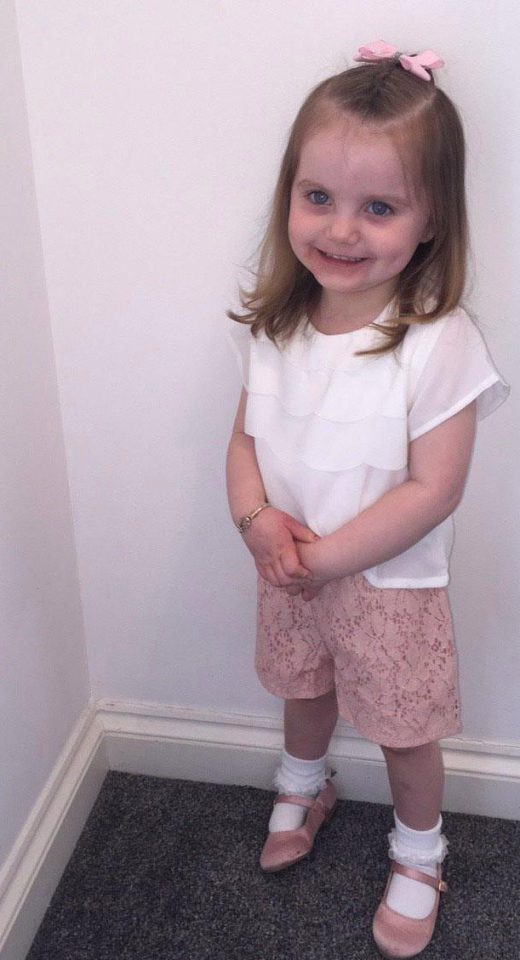 Evie-Rae, now three, was born with eczema that caused painful rashes on her hands, face and knees