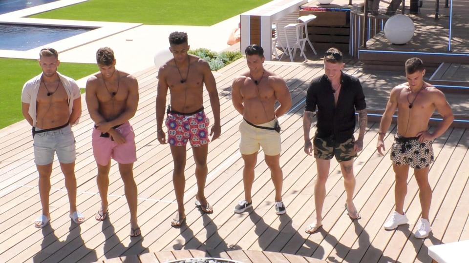 Six hunky men entered the villa together