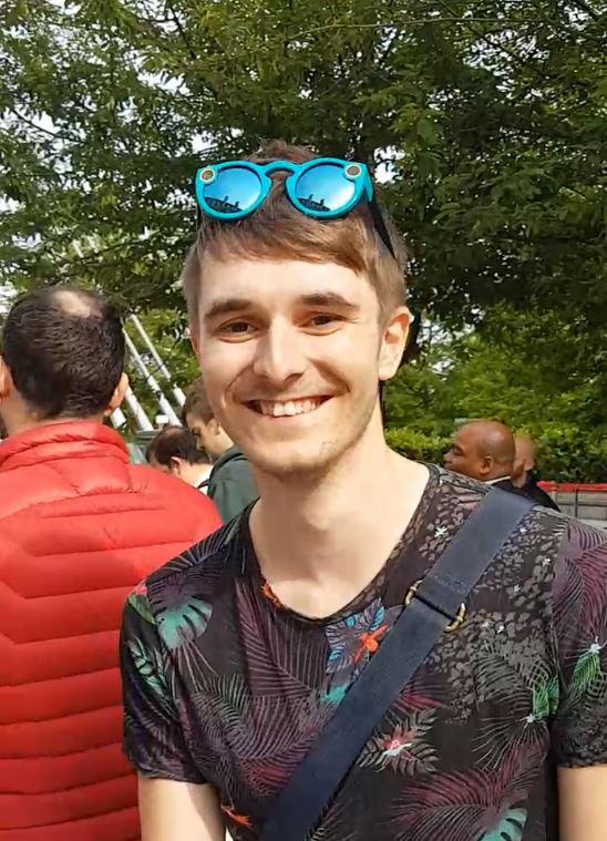  Phillip Caufield says he ‘lives in Snapchat‘ and scooted his way to London Eye to ‘buy three‘ Spectacles