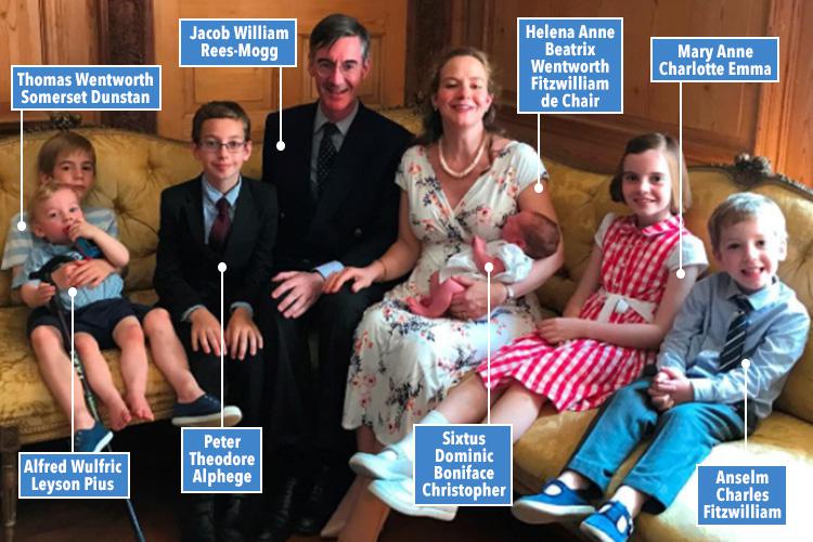  All of the Rees-Mogg family - including his six kids