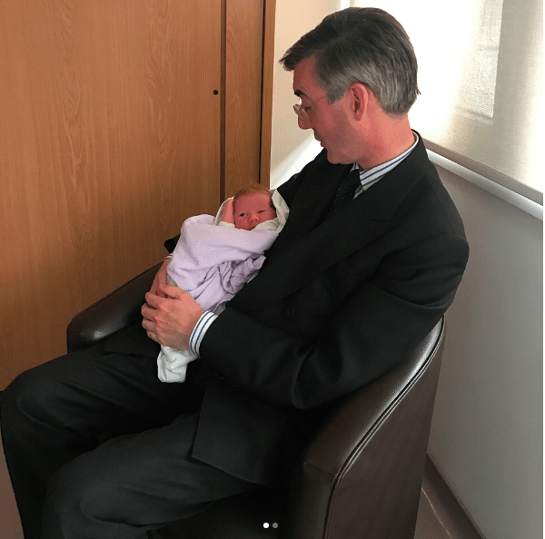 Jacob Rees-Mogg with his son Sixtus
