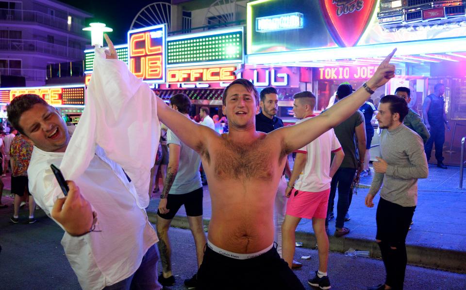  A lad strips off outside some of Maga's famous clubs. Police and locals want to clean up the town's image