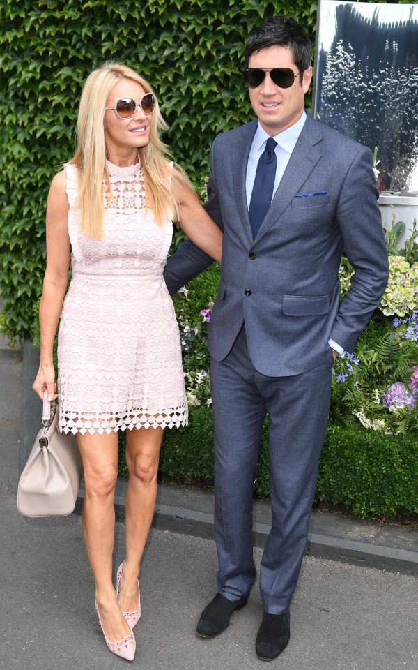 Tess Daly is one of the top earners, seen here alongside husband Vernon Kay at the Wimbledon Tennis Championships