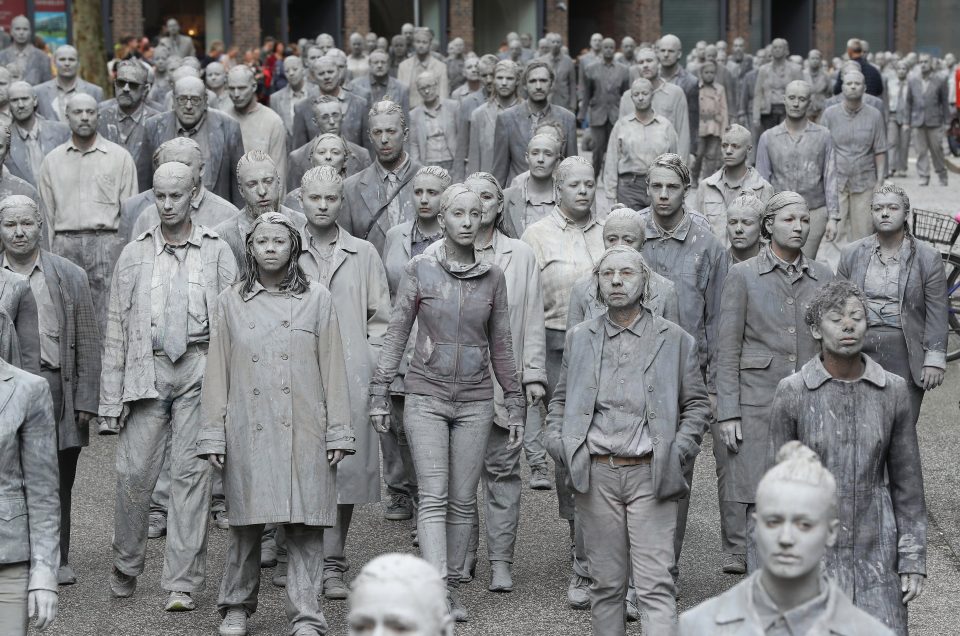 Activists dressed up like zombies to protest against the G20 summit