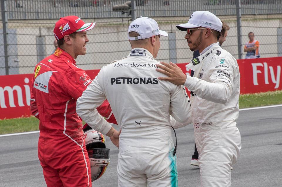  Lewis Hamilton and Sebastian Vettel did eventually shake hands