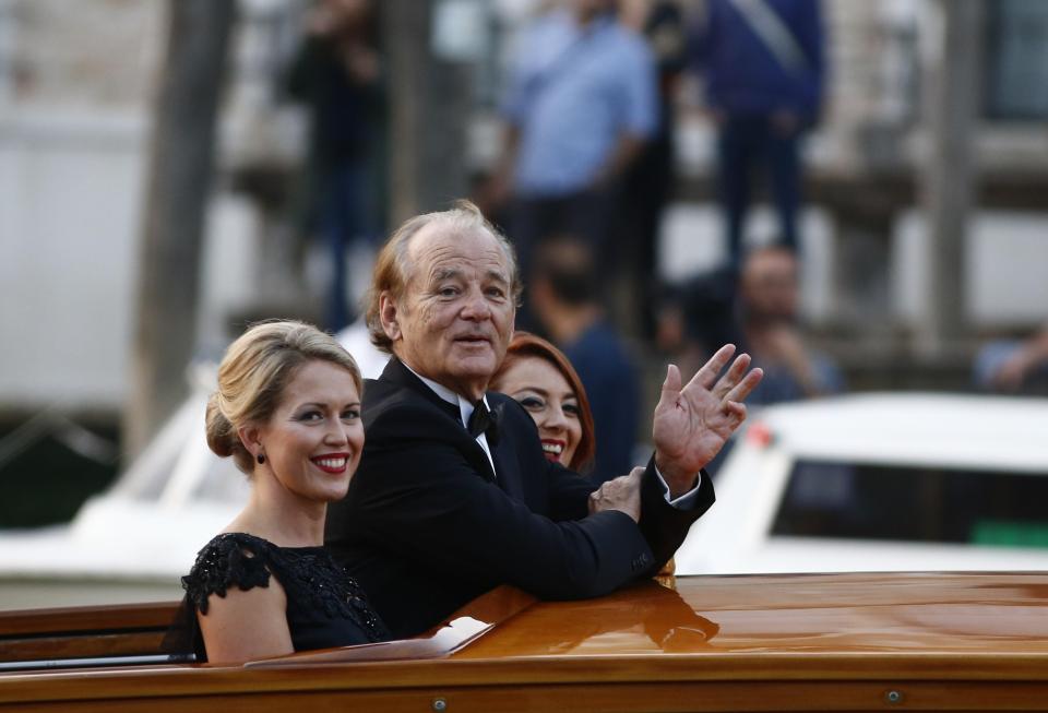  The 36-year-old is pictured with Hollywood actor Bill Murray at Amal Clooney's wedding to George in Venice in 2014