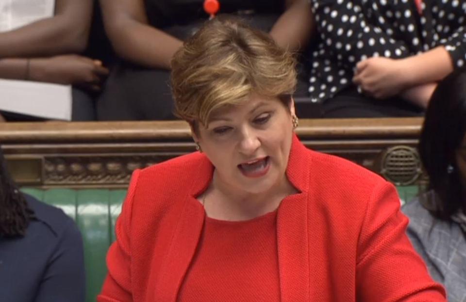 Emily Thornberry stood in for Jeremy Corbyn at PMQs today