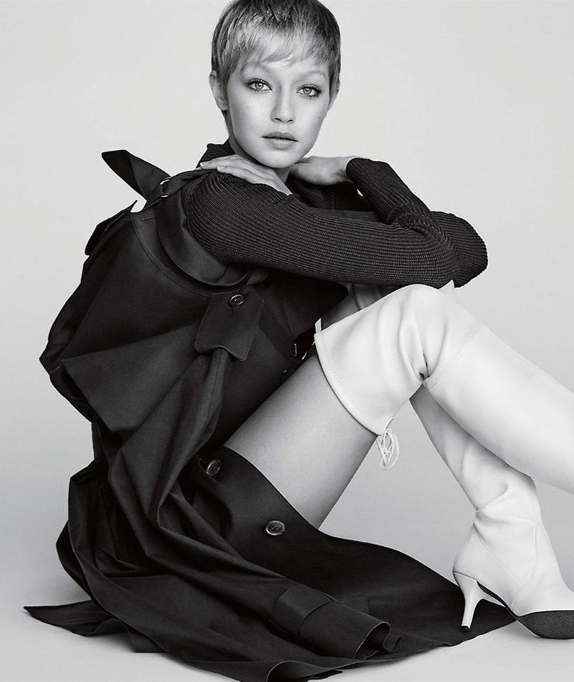 Gigi cut a stunning figure in the over-the-knee boots