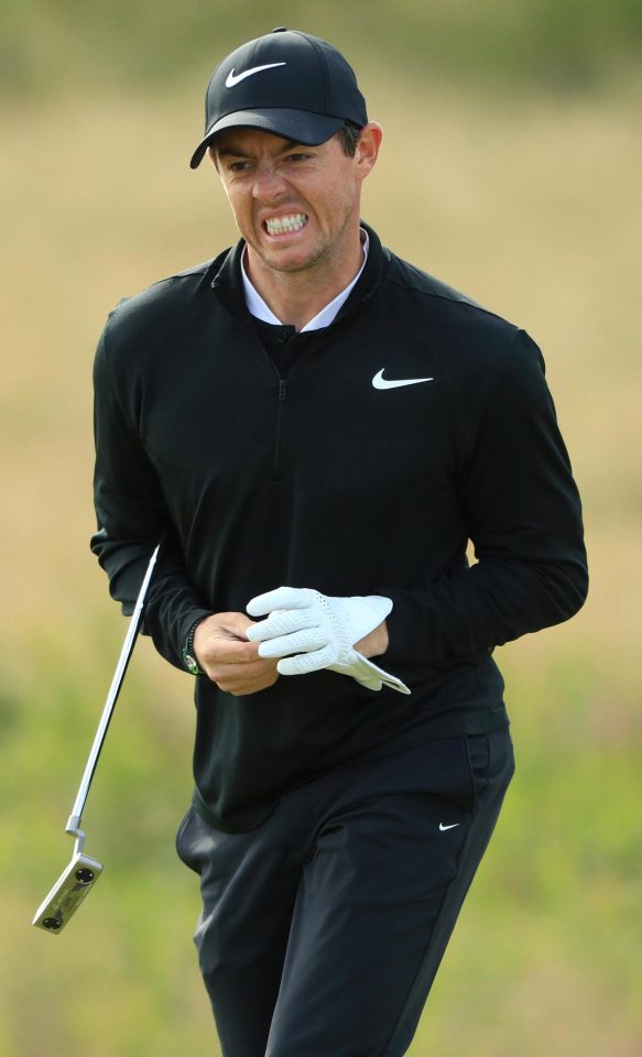  The grimace says it all as Rory McIlroy struggles to a 74 in the Scottish Open