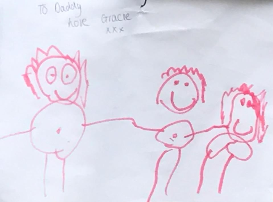  A haunting family drawing was at the scene where a dad was killed by moped riding muggers