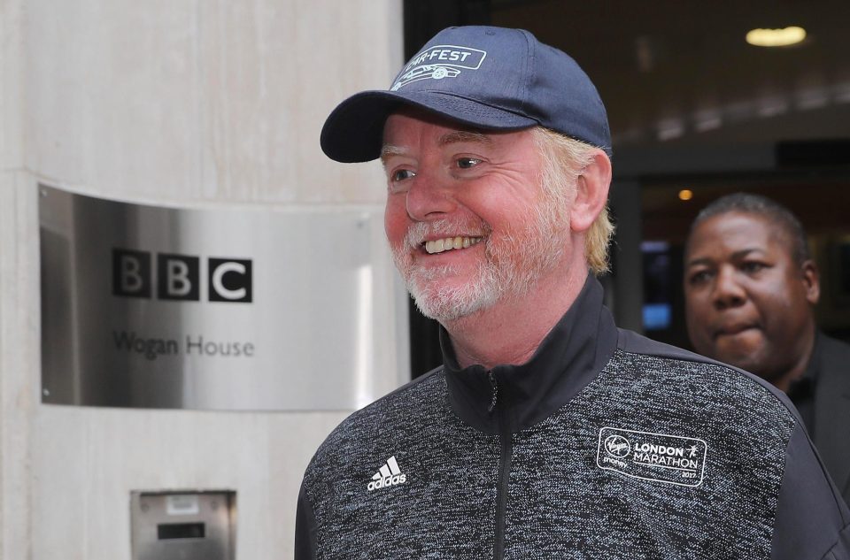 Chris Evans, pictured today, as he was revealed as the top talent earner - bringing in £2.2million