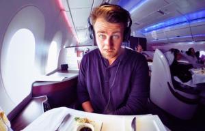 Passengers who spot this man on a flight can swap their Economy ticket for his Business Class seat