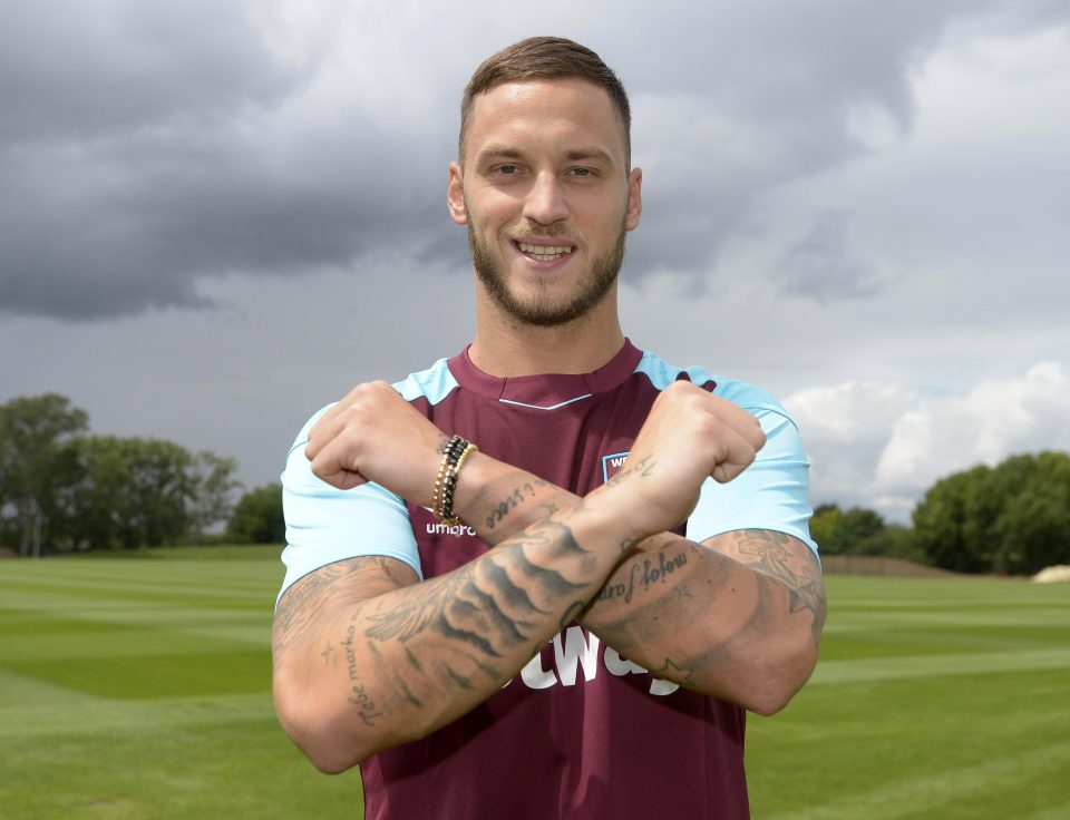 Marko Arnautovic gets unveiled at Rush Green after signing for West Ham
