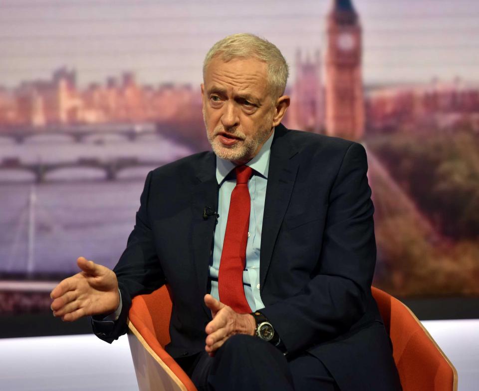  Jeremy Corbyn sparked a row among his MPs at the weekend after saying a Labour Government would take Britain out of the single market