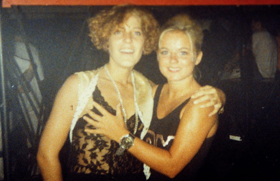 Geri Halliwell is pictured on holiday with a friend in Magaluf in the early 1990s 
