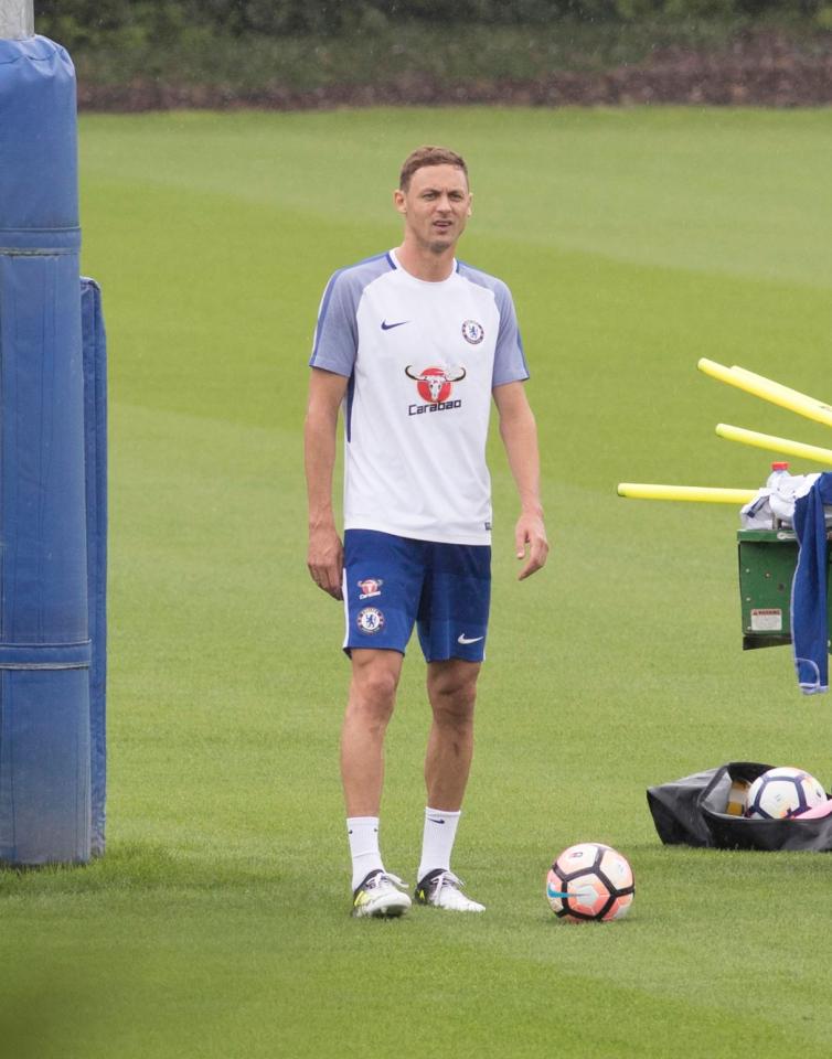 Nemanja Matic was put through his paces at the Chelsea training ground on Wednesday