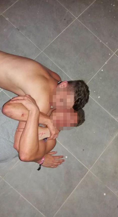  These two youngsters caught 40 winks on the pavement together