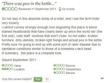  At least the location was classed a three out of five