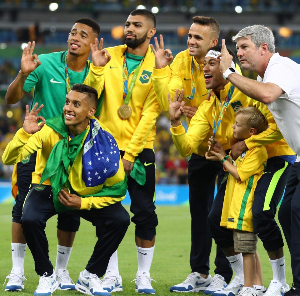 But it was a different story when Barbosa celebrated winning Olympic gold with Brazil