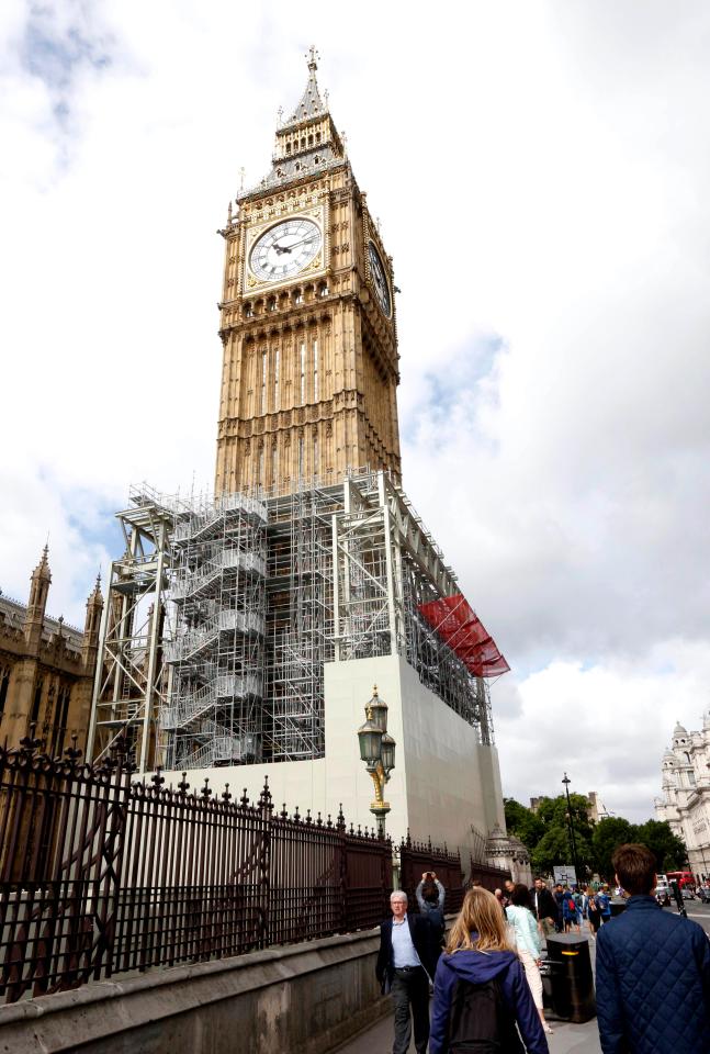  But is currently half-covered in scaffolding