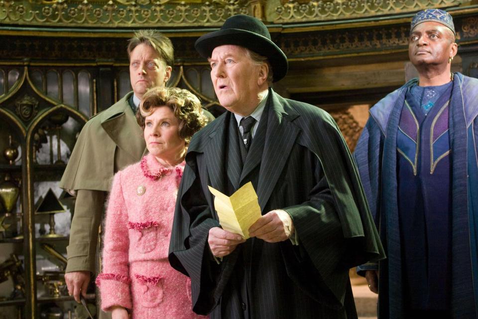 Hardy as the Minister for Magic in a star studded Harry Potter cast