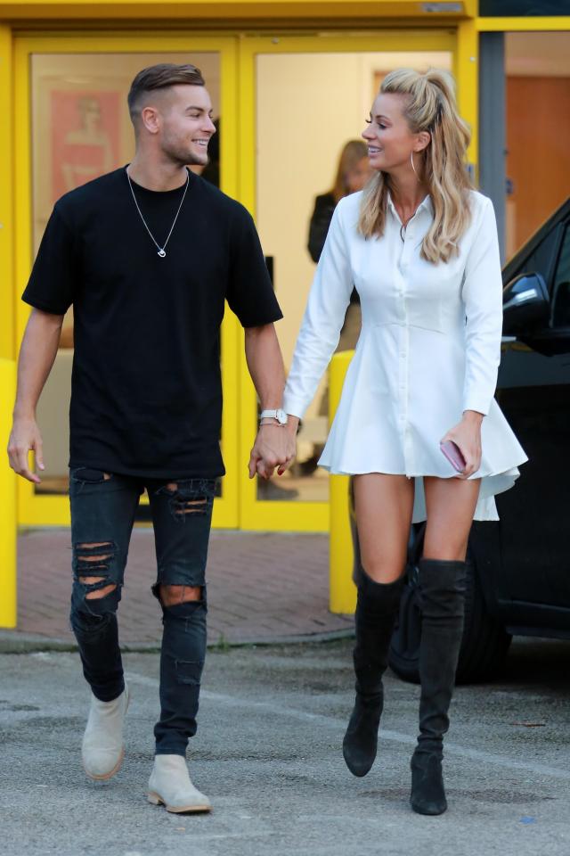  Olivia Attwood flashed her long legs in a short white shirt dress as she stepped out with Chris Hughes on Thursday